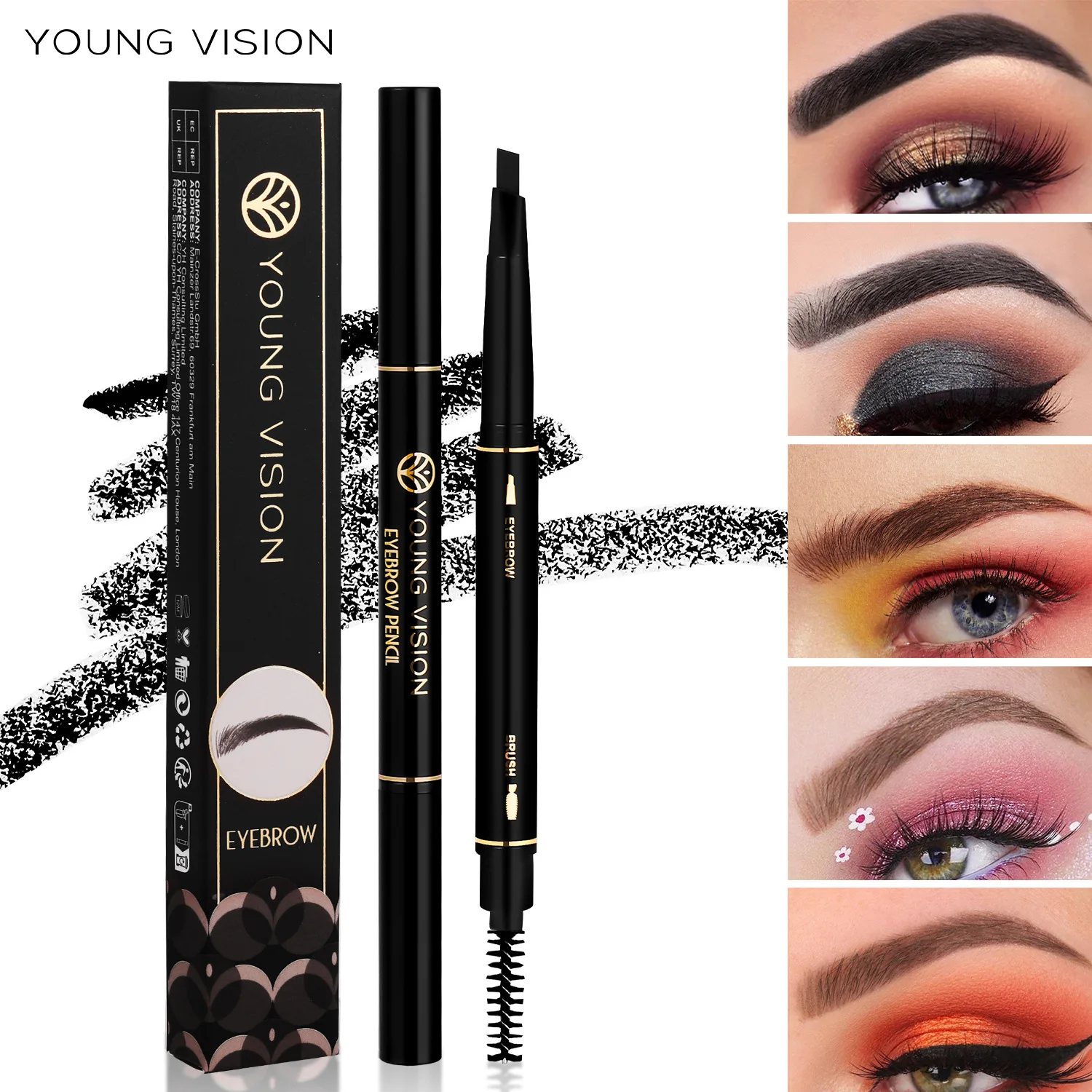 

YOUNGVISION Makeup Eyebrow Pencil Marker Waterproof Eyebrow Tattoo For Eye brows 5 Colors Dye Tint Pen Long Lasting Accessories