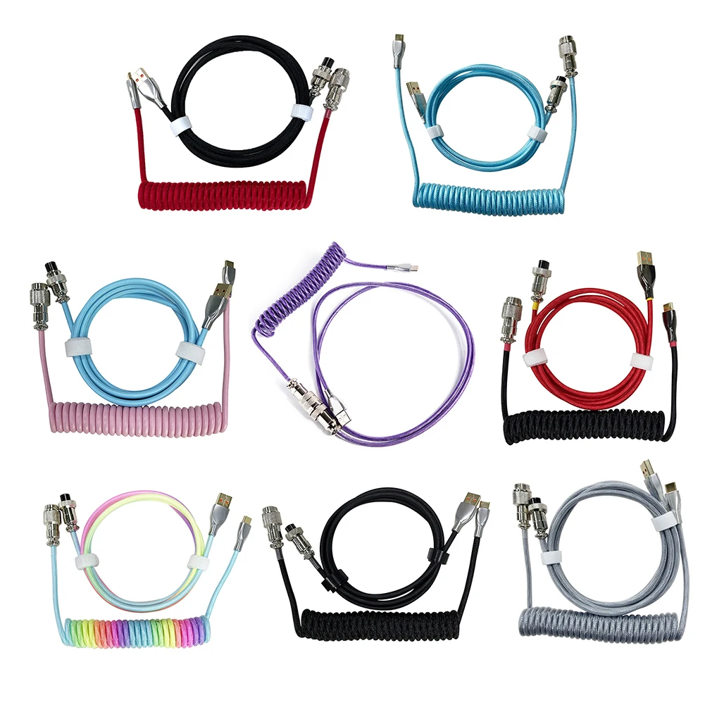 usb teclado aviador conector espiral paracord manga