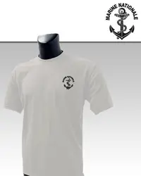 Men's French Marine - Inspired Short Sleeve 100% Cotton T - Shirt - S (WHITE)