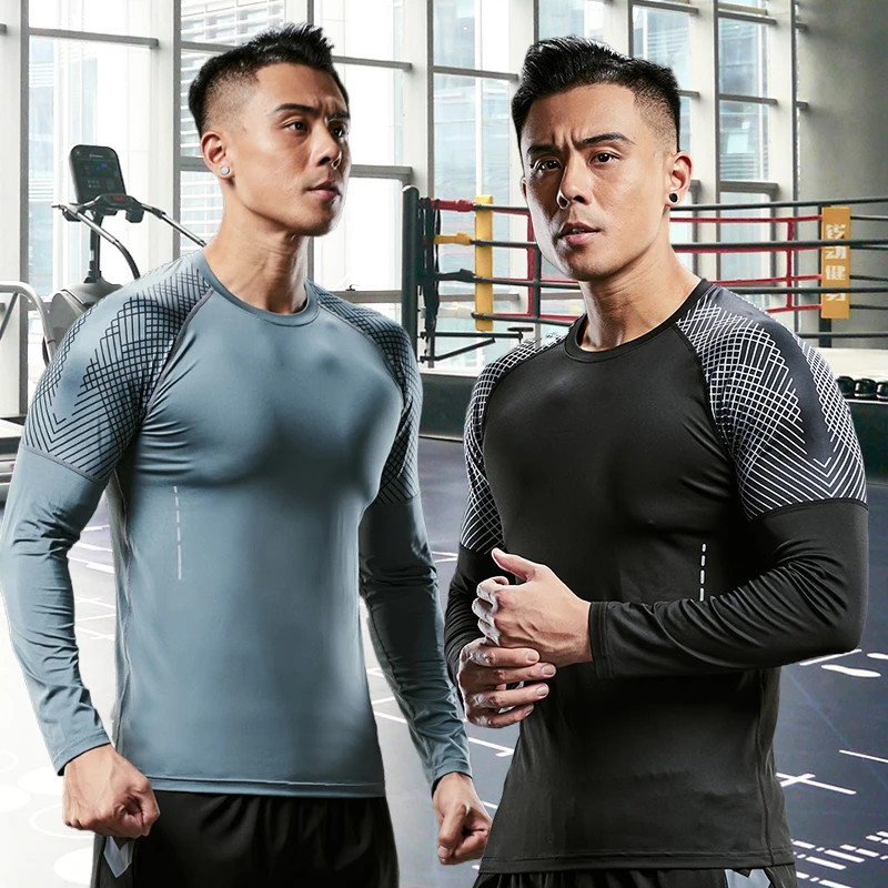 

Mens Sport Compression Sweatshirt Gym Tight Running Tops for Fitness T-shirt Muscle Training Clothes Jogging Rashguard Dry Fit
