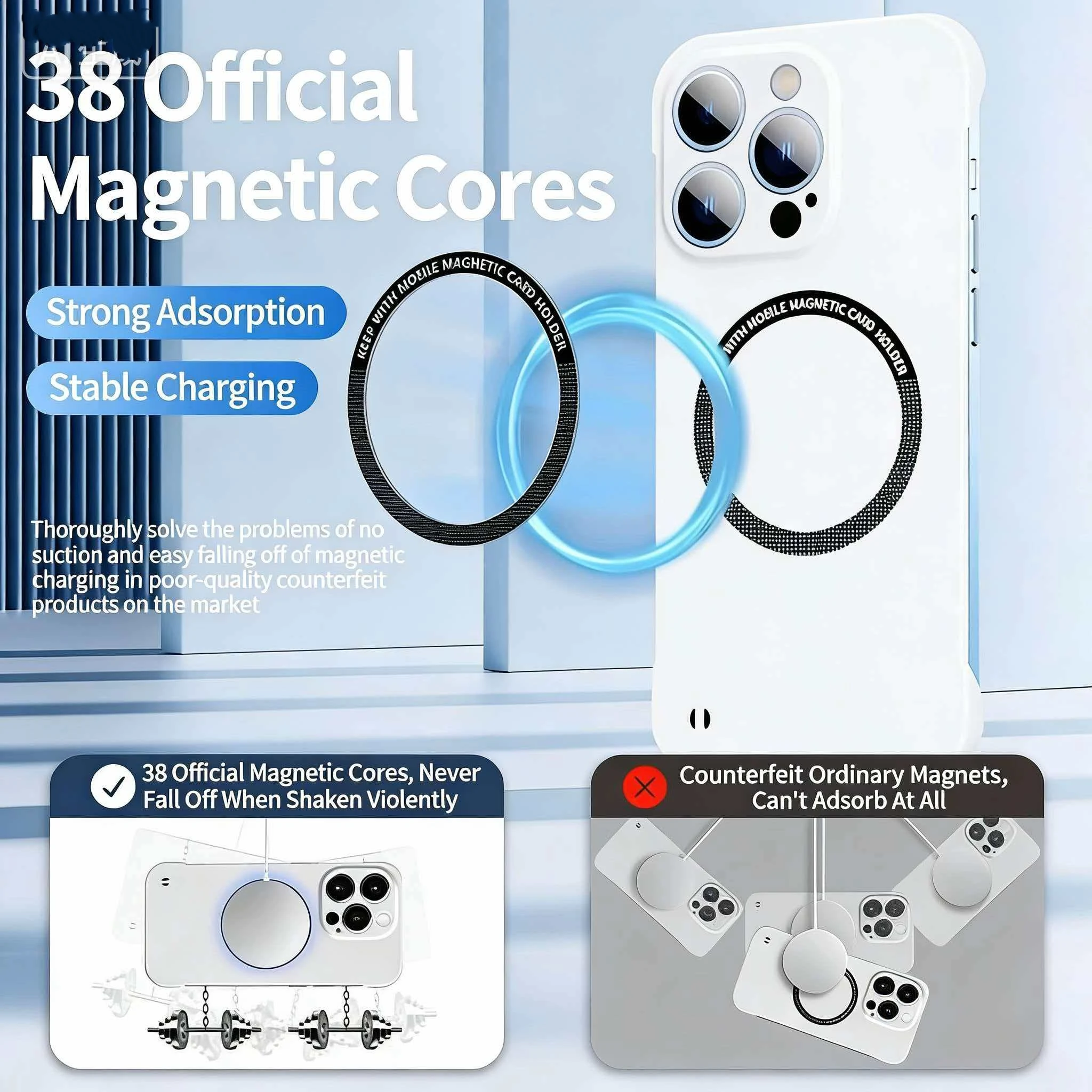 Ultra Thin Hard PC Magnetic Frameless Phone Case - Solid Cover