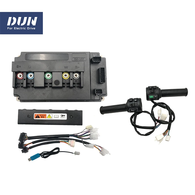 

FOC BLDC EM100S 130A Boost Brushless Programmable Controller with T08 Throttle For QS 2KW Motor