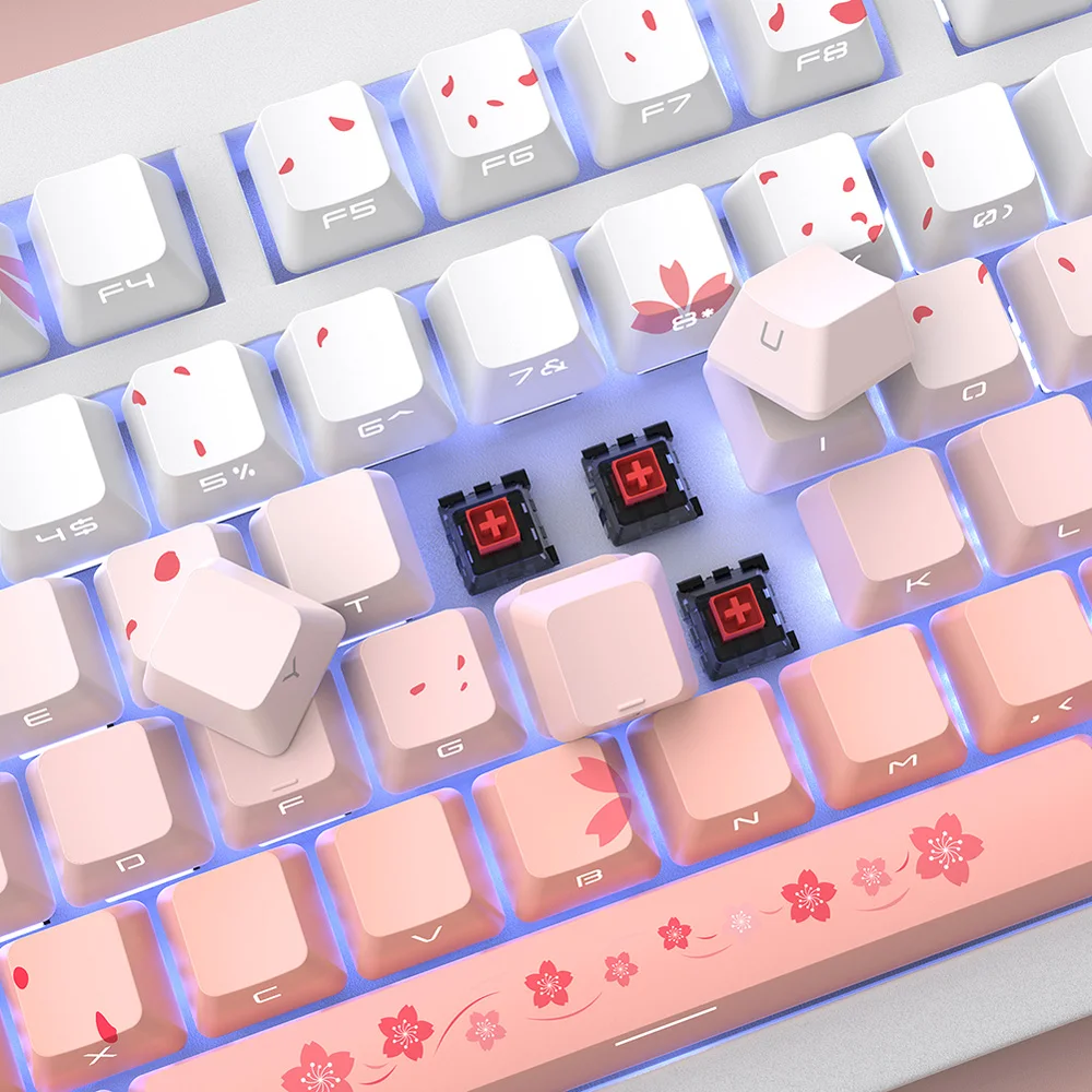 Double Shot Pbt Keycaps, retroiluminação lateral para