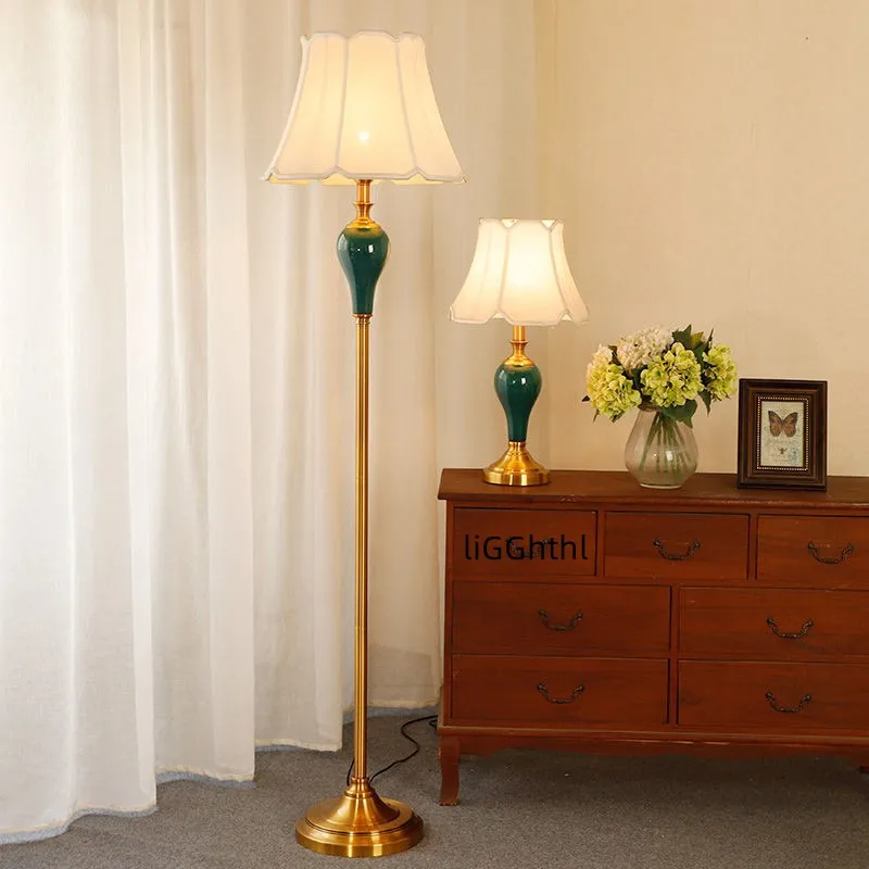 

Modern Style Ceramic Floor Lamp Creative American Simple Standing Light LED Decoration Of Family Living Room, Bedroom, Study