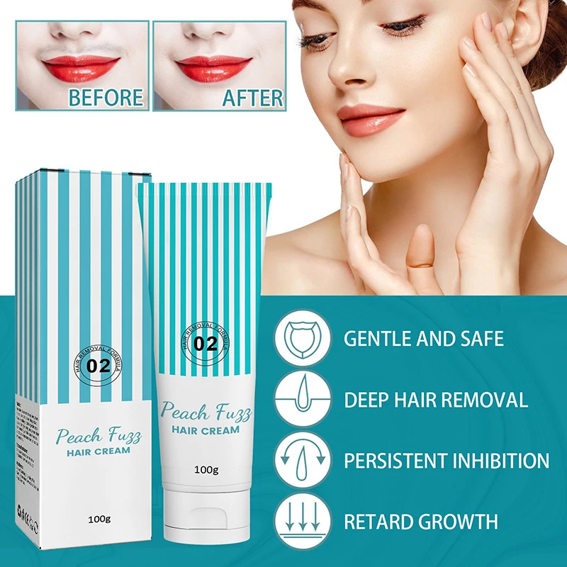 

Lip Hair Removal Cream Painless Gentle Facial Ice Feel Relaxing Mild Painless Long-lasting Silky Hair Removal Skin Care Cream