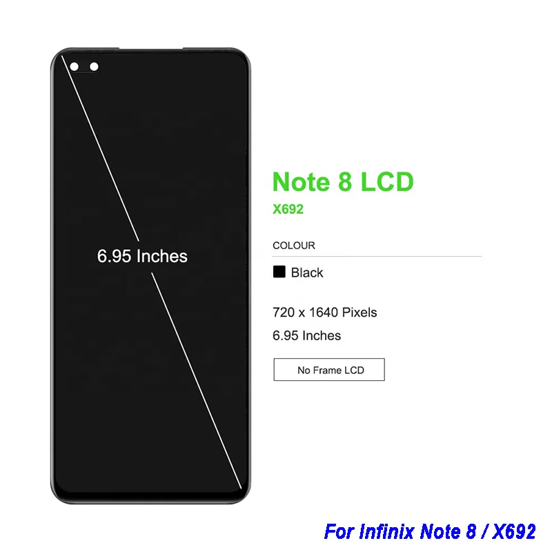 Infinix Ʈ 8 X692 ޴  ׼,  6.95 ġ LCD ÷, LCD ġ ũ  ü ǰ