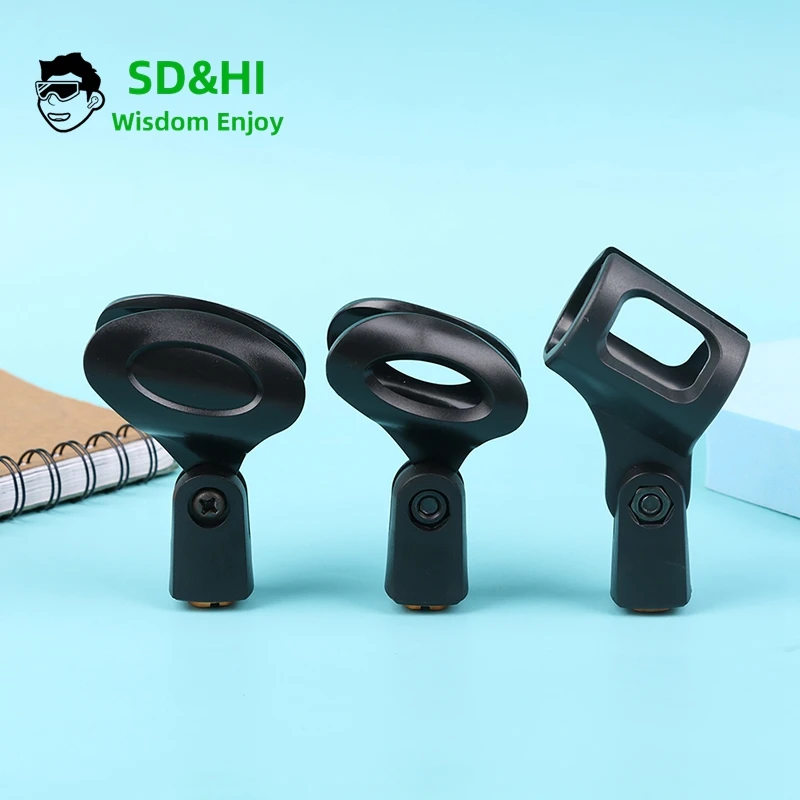 

SD&HI Microphone Clip Universal Microphone Clip Holder with 5/8 Inch Male to 3/8 Inch Female Nut Adapters Black