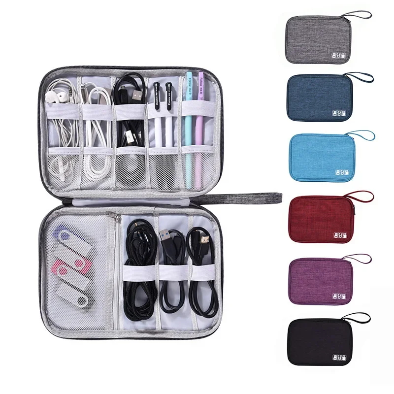 

Portable Versatile Storage Bag Watch band Box Data Cable Mobile Power Supply Earphone Storage Case Organizer Travel Accessories