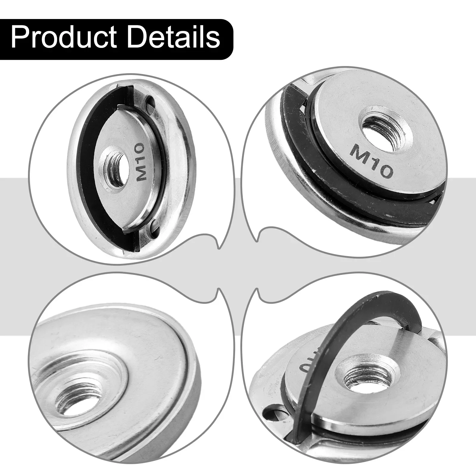 M10/Angle Grinder Self-Locking Pressing Plate Galvanized Grinder Quick Release Pressure Plate Flange Nut Power Chuck Tools