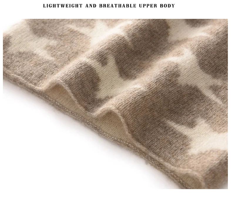 Damen-Schal aus 100 % Kaschmir, gestrickter Pullover, Halswärmer, fünfzackiger Stern, Farbblock, modischer Herren-Halswärmer – Detail 11