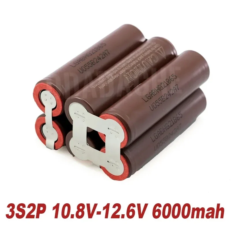 

3S 4S 5S 6S 18650 HG2 3000mAh 6000mAh 30A Lithium Battery Soldering for 10.8V 12V 16.8V 18V 21V 25V Screwdriver Battery