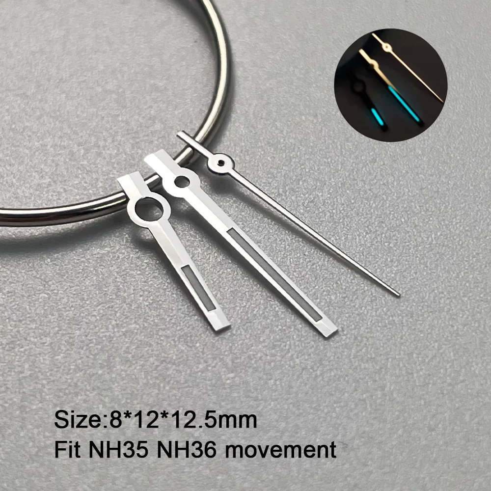 NH35 Hands Watch Hands Blue Luminous Logbook Needle Silver Gold Rose Watch Accessories for Seiko NH35/NH36/4R/7S Movement