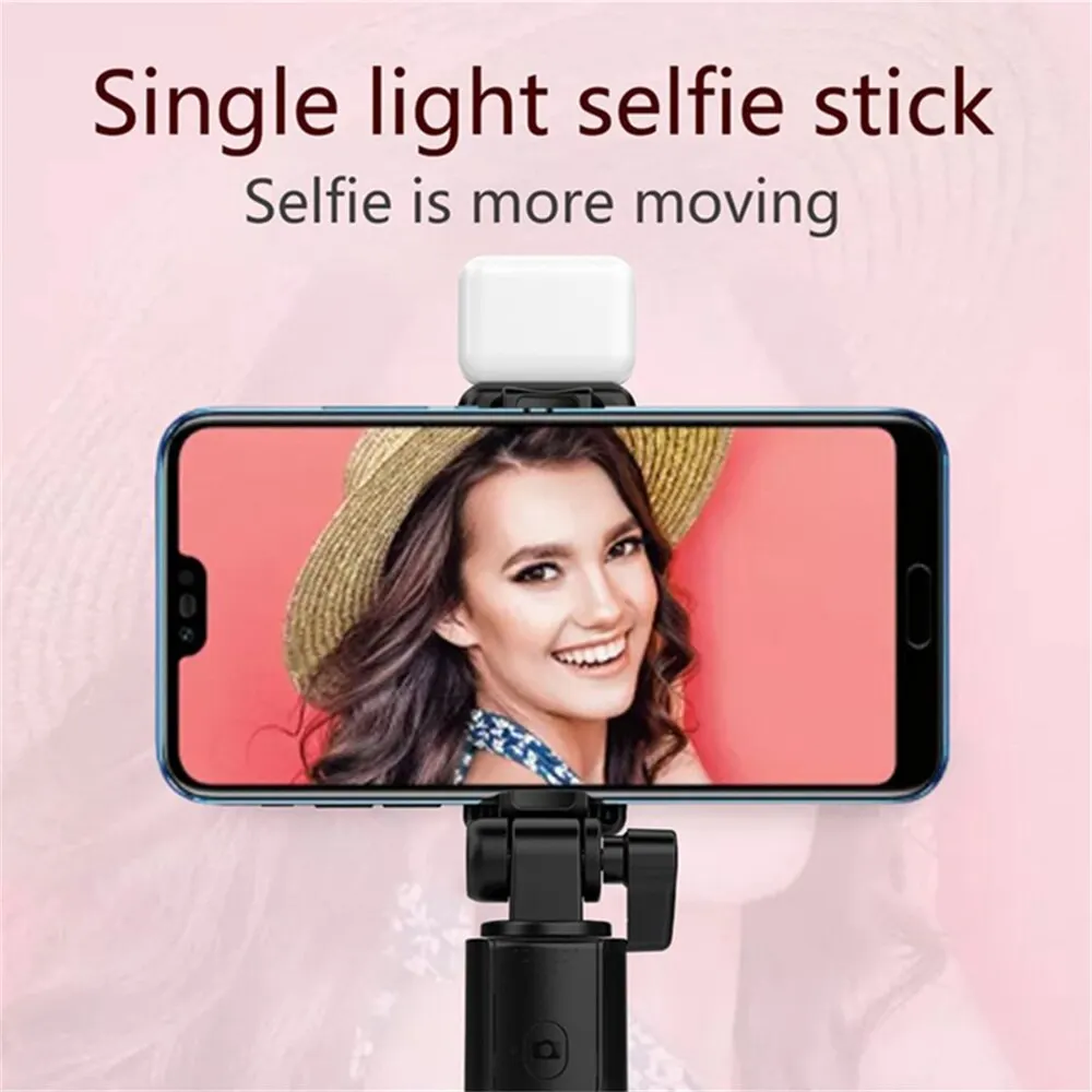 Portable Bluetooth Selfie Stick Tripod Holder with Remote Shutter Fill Light Extendable Wireless Remote Retractable Phone Stand 2