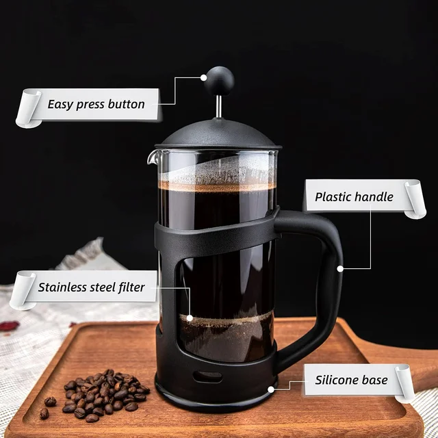 Mini French Press Coffee Maker 1 Cup, 12oz Coffee Press, Stainless Steel Filter, Maximum Flavor Brewer - Small 2