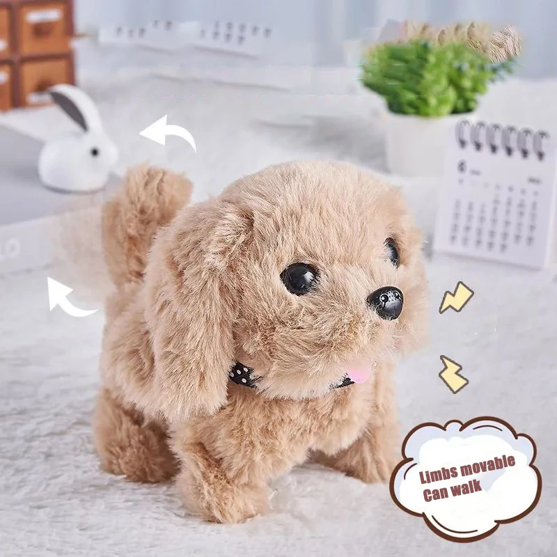 New Electronic Pet Dog Toy Walking Interactive Dog Plush Doll Toys Vibrating Automatic Moving Electric Puppy Gift For Baby Kids 3
