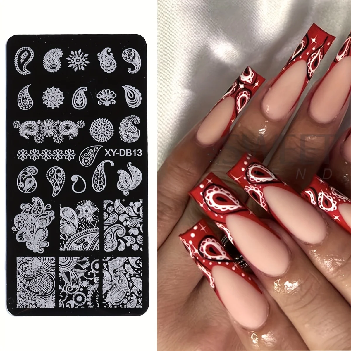 Lace Flower Nail Art Stamping Plate Vibrant Floral Love Moon Star Image Stainless Steel Stencil Template Y2K Trend Manicure Tool 4