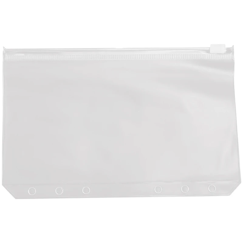 

Binder Pocket 6 Holes Loose Leaf Bags A6 Binder Zipper Folders Plastic Document Bags For Office School Supplies