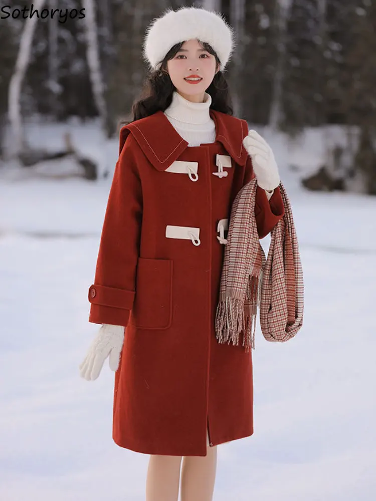 

Blends Women Sweet Retro Design All-match Loose Daily Autumn Simple Korean Style Leisure Fashion Students Creativity Preppy New