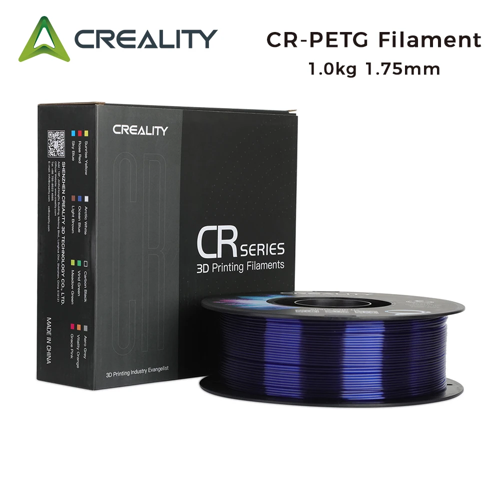 Creality CR-PETG 필라멘트 3D 프린터 용품, 습기 저항, 무독성 인쇄 재료, 1.0KG, 1.75mm
