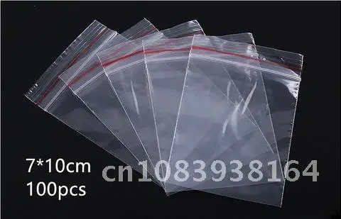 

100pcs Small Jewelry Packing High Quality Clear Food Storage Package Plastic Zip Lock Ziplock Bags Thick Reclosable Poly Zip Bag
