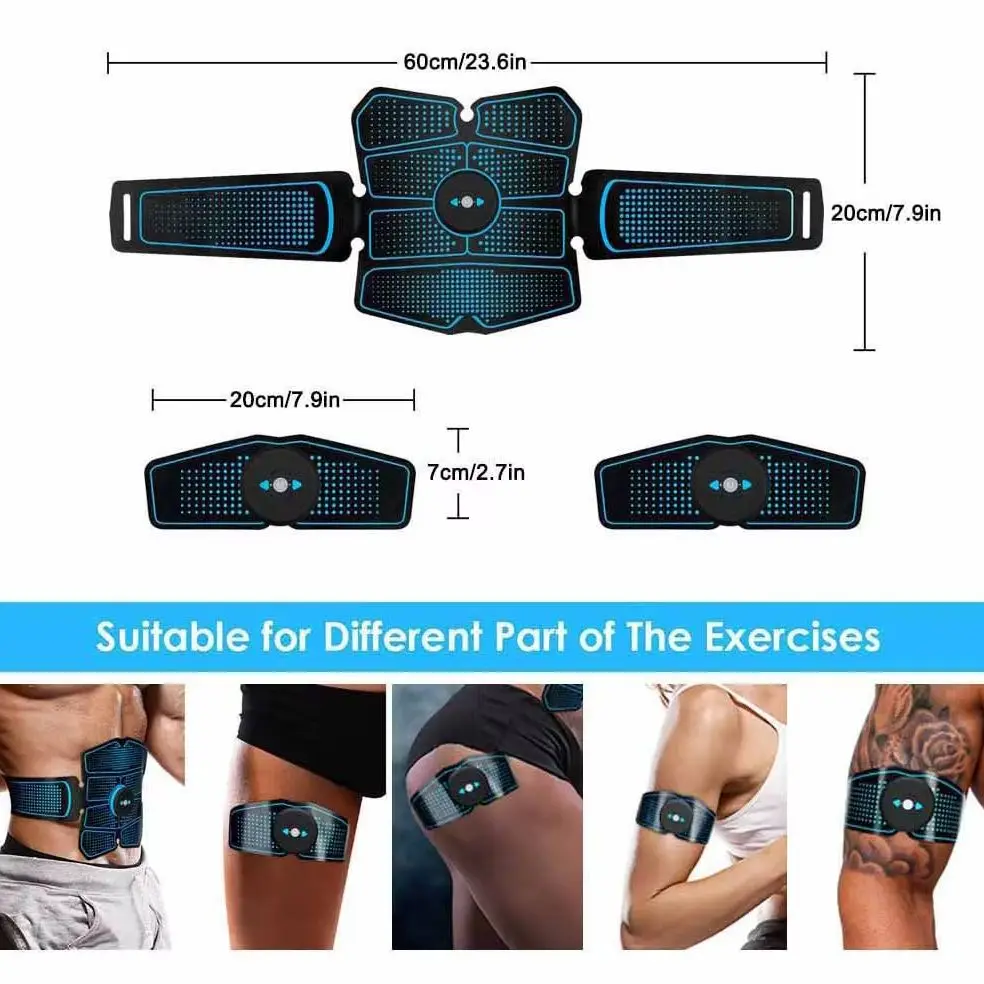 Cintura EMS Stimolatore Muscolare Per Addominali – Elettrostimolatore Con 6 Modalità E 18 Livelli Per Tonificare