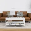Lift Top Coffee Table with Hidden Compartment, 2 Drawers and 1 Open Shelf, Central Wooden Table Lift Tabletop for Living Room 6