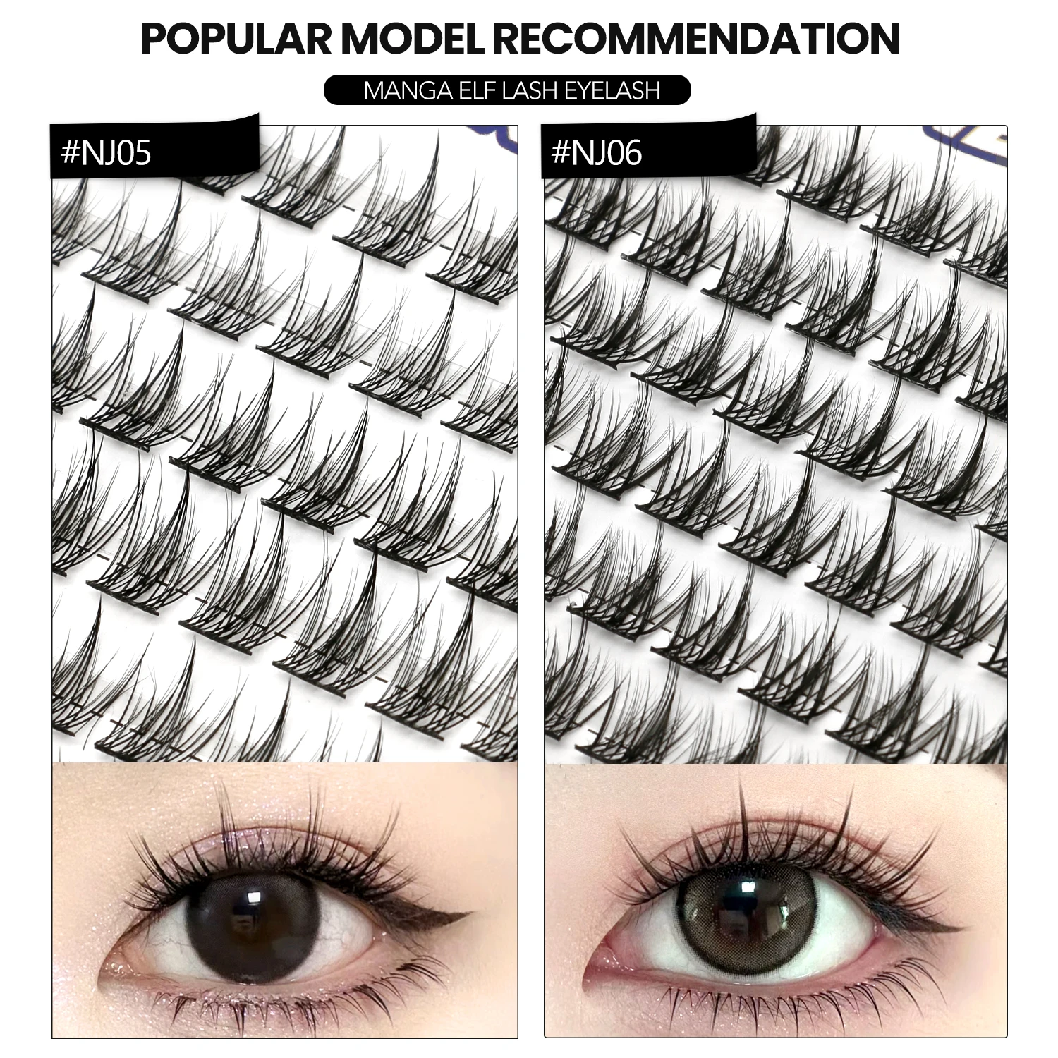 DIY False Eyelashes Clusters Kit Sunflower Manga False lashes Natural Anime Lashes Effect Individual Lashes Extension Kit Makeup fake eyelashes lash extension kit eyelash set