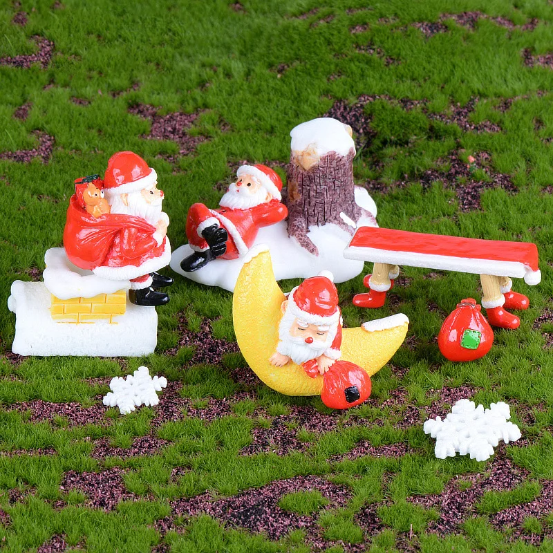Whimsical Holiday Snowman and Santa Claus Figurine Duo - Charming Home & Garden Decor