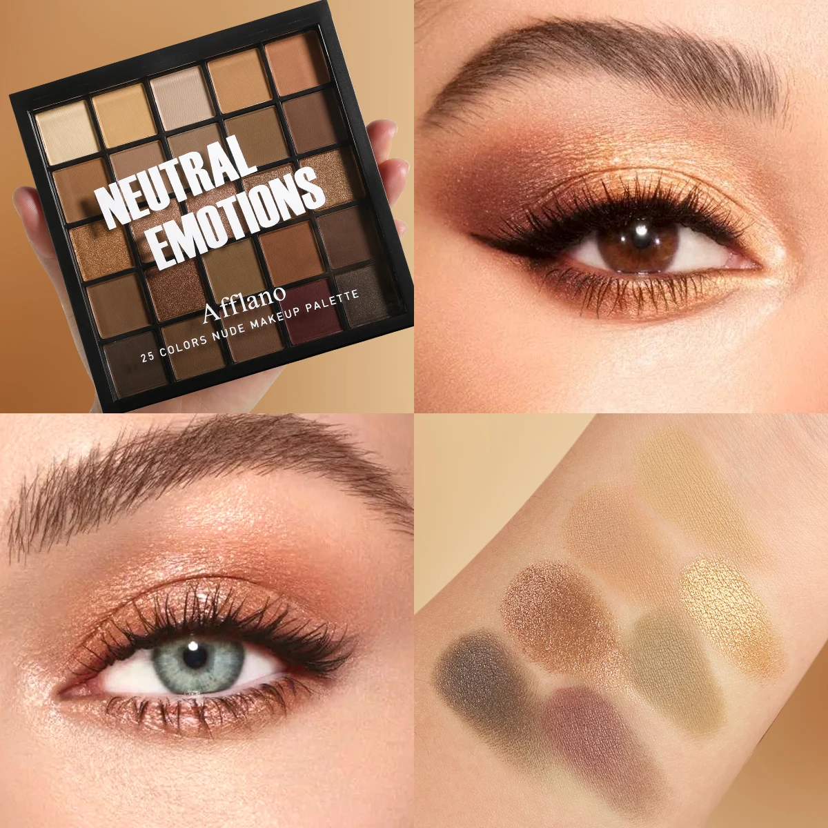 25 Color Naked Nude Eyeshadow Palette Highly Pigmend Matte Shimmer Natural Smokey Eyeshadow Pallet Long Lasting Waterproof