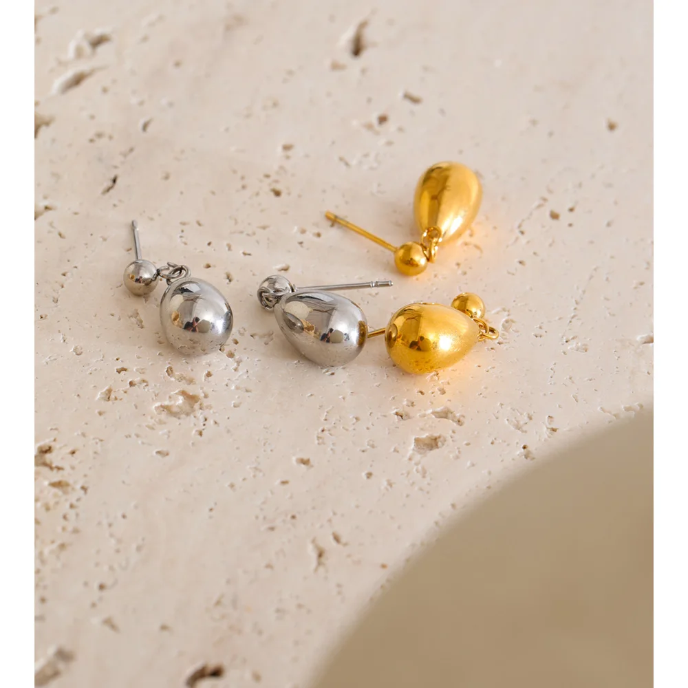 Yhpup Earrings Stainless Steel PVD Plated