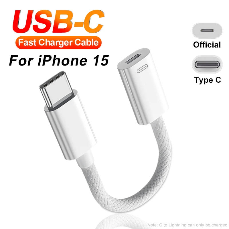 

USB C к Lightning зарядный кабель адаптер для iPhone 15 ProMax Plus шнур для синхронизации данных для ipad Тип-c до 3,5 мм разъем аудио соединитель