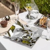 Luxury Stainless Steel Decorative Tray Trinket Dishes Jewelry Dish Unique Plate for Home Decoration Table Bedroom 2