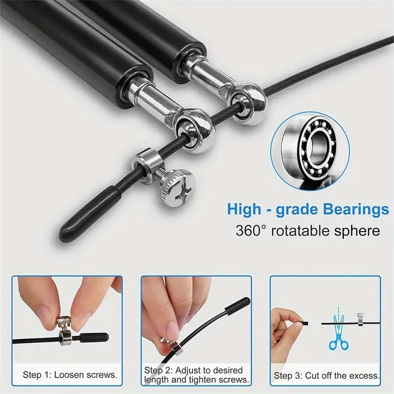 1PCS Aluminum Alloy Bearing Steel Wire Speed Skipping Rope Professional Boxing Skipping Rope Fitness Training