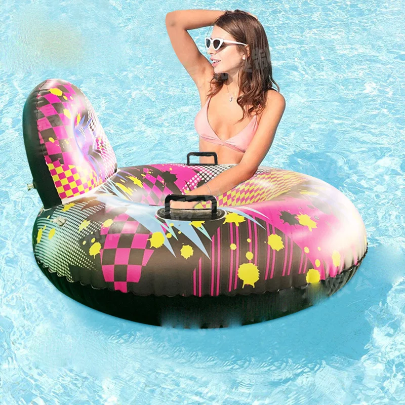 

Inflatable Pool Chair Floating Lounge Graffiti Multi-Purpose Heavy Duty Pool Drifter for Adult Kids Swimming Floaties Water Toys