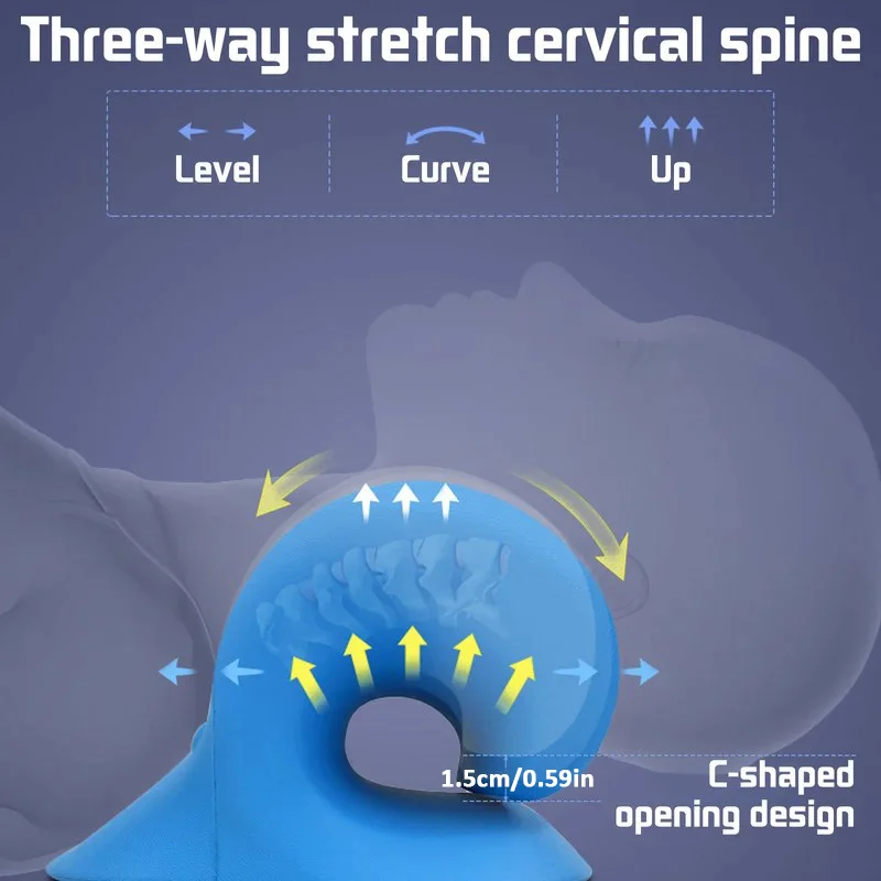Neck Shoulder Stretcher Relaxer Cervical Chiropractic Traction Device Massage Pillow for Pain Relief Cervical Spine Alignment