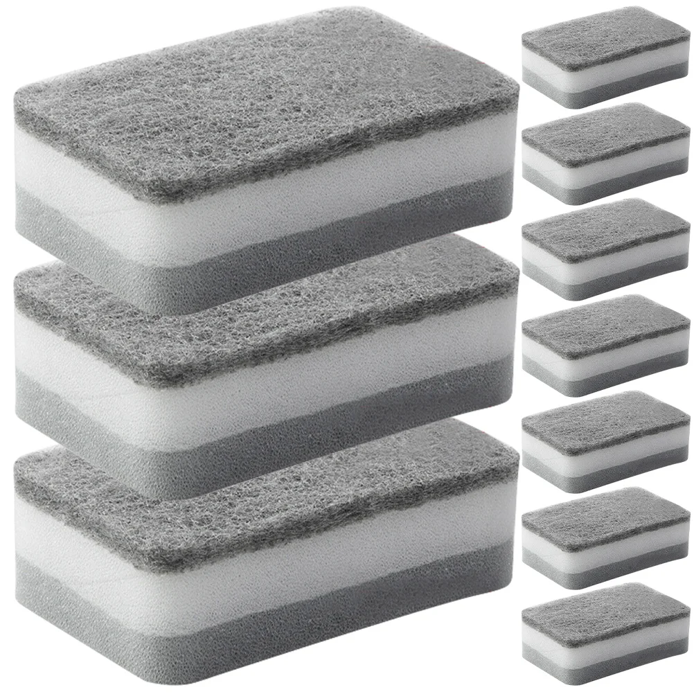 

10 Pcs Sponge Scouring Pad Sponges Kitchen Scrub Cleaning Dish Washing for Dishes