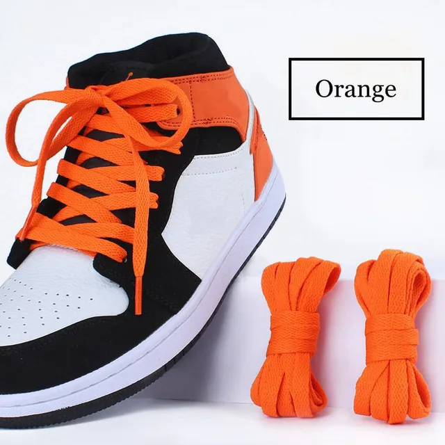 1Pair 36colors Air Force One Flats Shoelaces Classic Shoe Laces Sneaker White  Sports Men Women Children Shoelace Casual Strings Orange