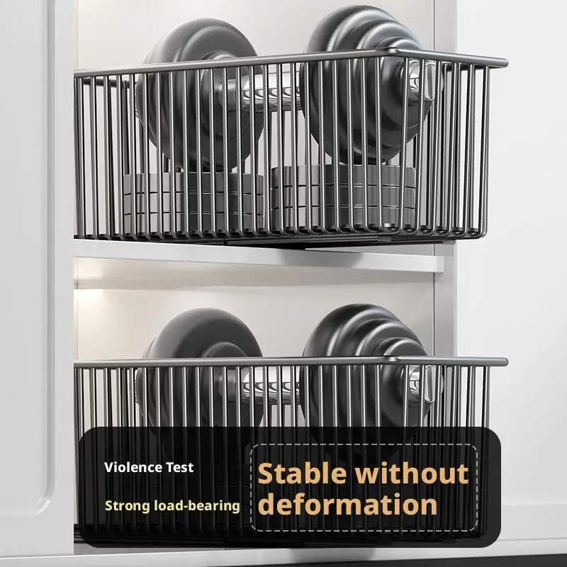 Dyiom 2-Tier Sliding Cabinet Basket Organizer 4