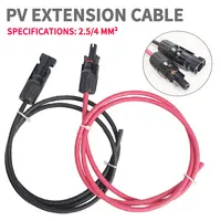 4//2.5 mm²  Extension Cable PV1-F Solar Panel Wire, Waterproof DC Connector Male & Female Pair for Photovoltaic System 1