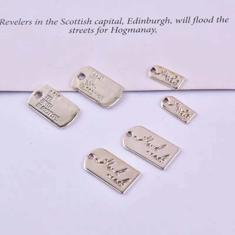 

10pcs Handmade Letter Sign Military Brand Alloy Small Pendant Earrings Necklace Keychain Accessories Pendant