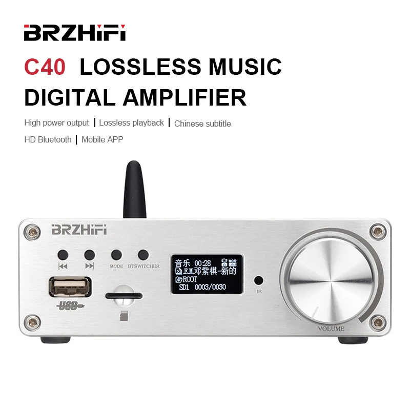 

Цифровой усилитель мощности BREEZE C40, поддержка Bluetooth, USB/TF-карты
