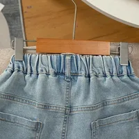 Shorts d'été en jean pour filles, pantalons courts en Denim avec nœud brodé, à la mode, pour enfants de 2 à 12 ans, vêtements en coton pour enfants, nouvelle collection 6
