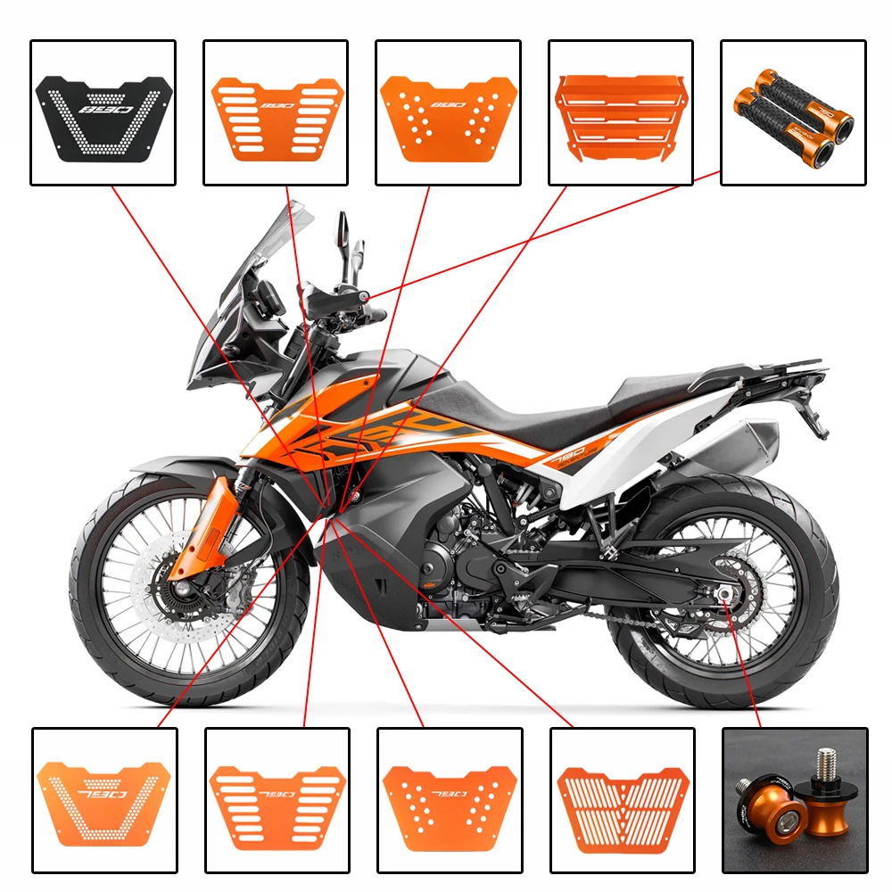 

For KTM 790 Adventure S R 890 ADVENTURE R 2018-2023 2022 Motorcycle Engine Guard Cover Protector & Swingarm Sliders & Handle Bar