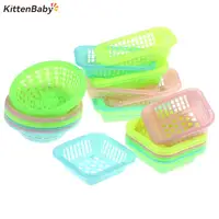 5Pcs 1:12 Dollhouse Miniature Storage Basket Doll Fruit Vegetable Food Storage Basket Doll House Miniature Decor 1