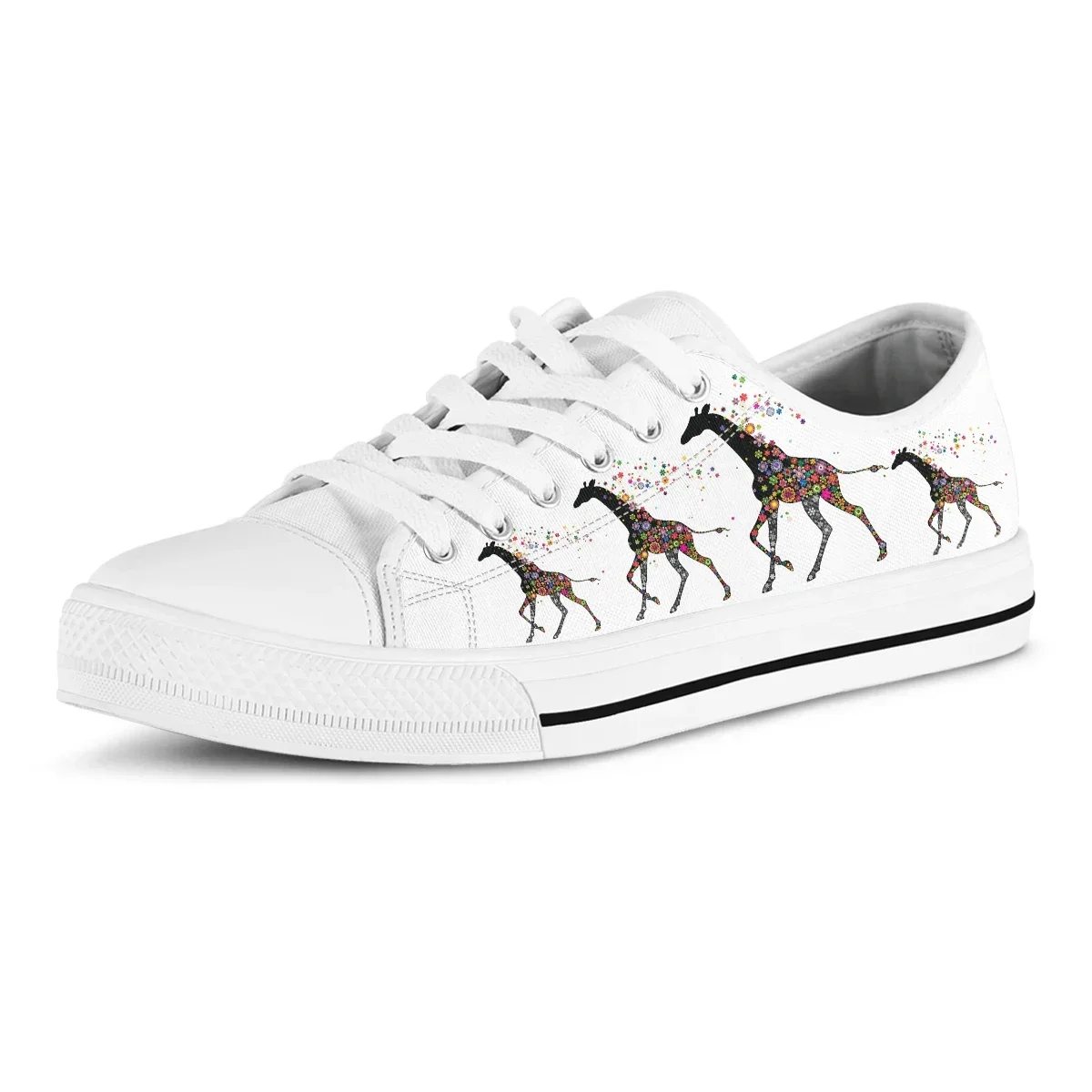 Giraffe Floral Painting Women Canvas Shoes Fashion Summer Casual Sneakers Student Sport Shoes Low Top Woman Vulcanize Shoes