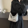Women PU Casual Tote Handbag Large Capacity Chain Sling Bag Zipper Closure Elegant Underarm Bag Multi-pockets Simple Satchel Bag 4