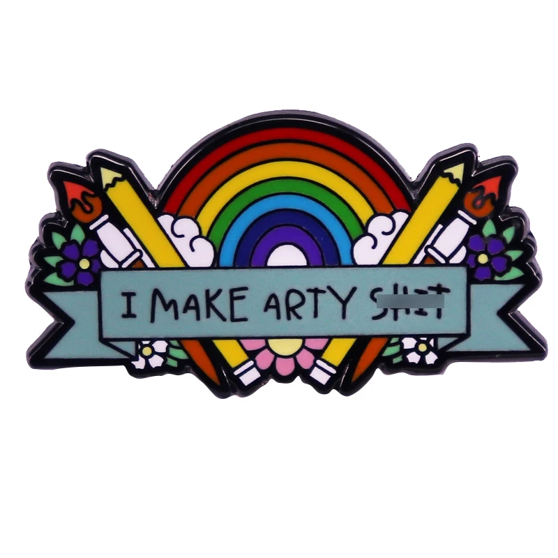 

A2436 Rainbow Paintbrush Color Art Enamel Brooch Pin Clothing Backpack Lapel Badges Fashion Jewelry Accessories For Friends Gift