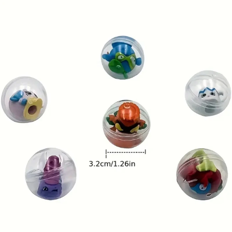 32mm Transparent Twisted Egg for Mini Claw Machine Toys Accessories Cute Animal Plush Dolls Doll Kids Arcade Crane Machine Gift 6