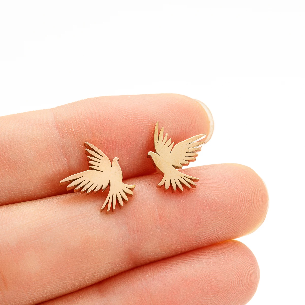 Punk Tier Kolibri Ohr stecker für Frauen Edelstahl Ohr Piercing Ohrringe Korea Schmuck Party Geschenk Aretes – Detail 5