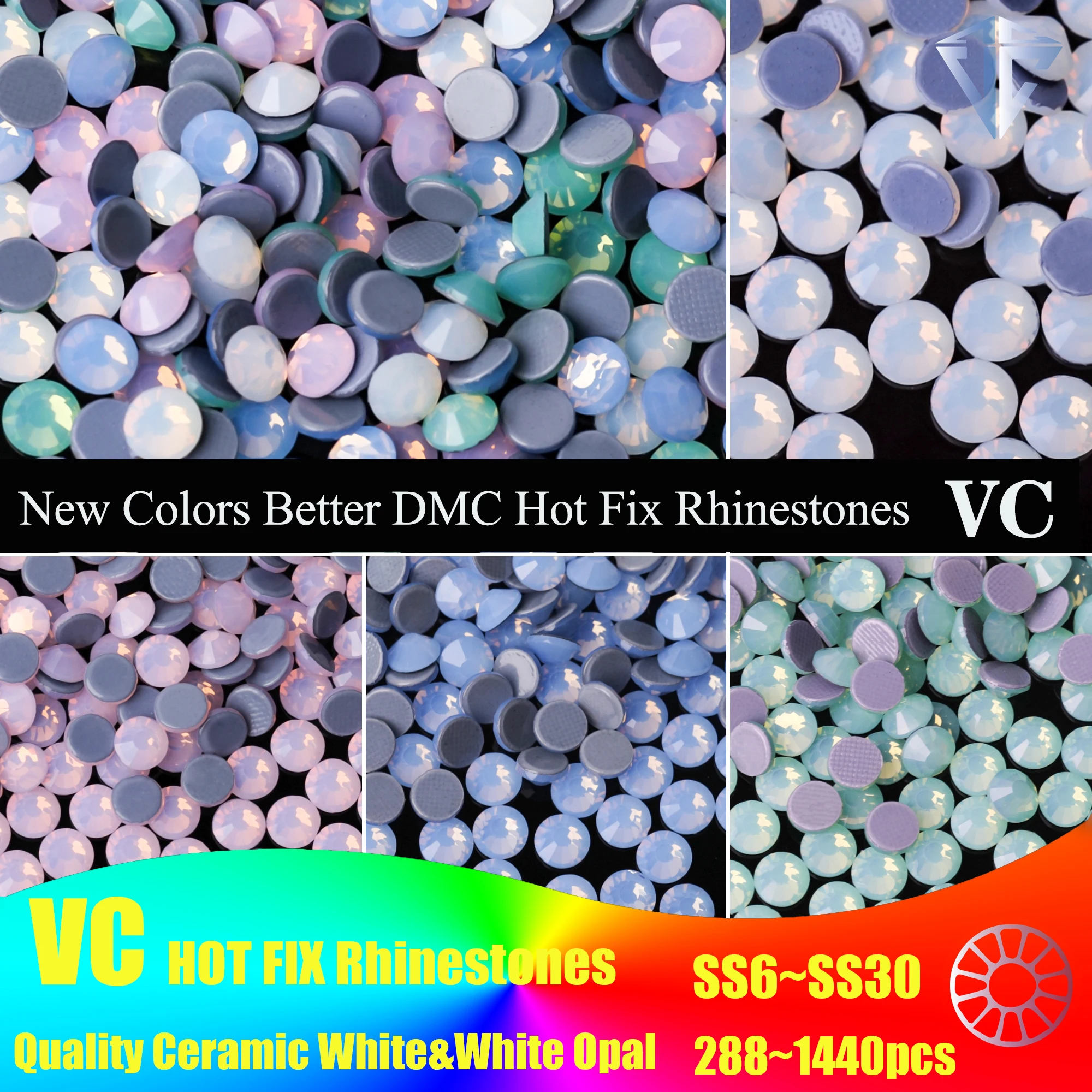 Neue Keramik weiß стразы Kristall Hotfix Strass weiße Opal Glitter Strass Flatback Glas Hot Fix Steine für Handarbeiten f0259
